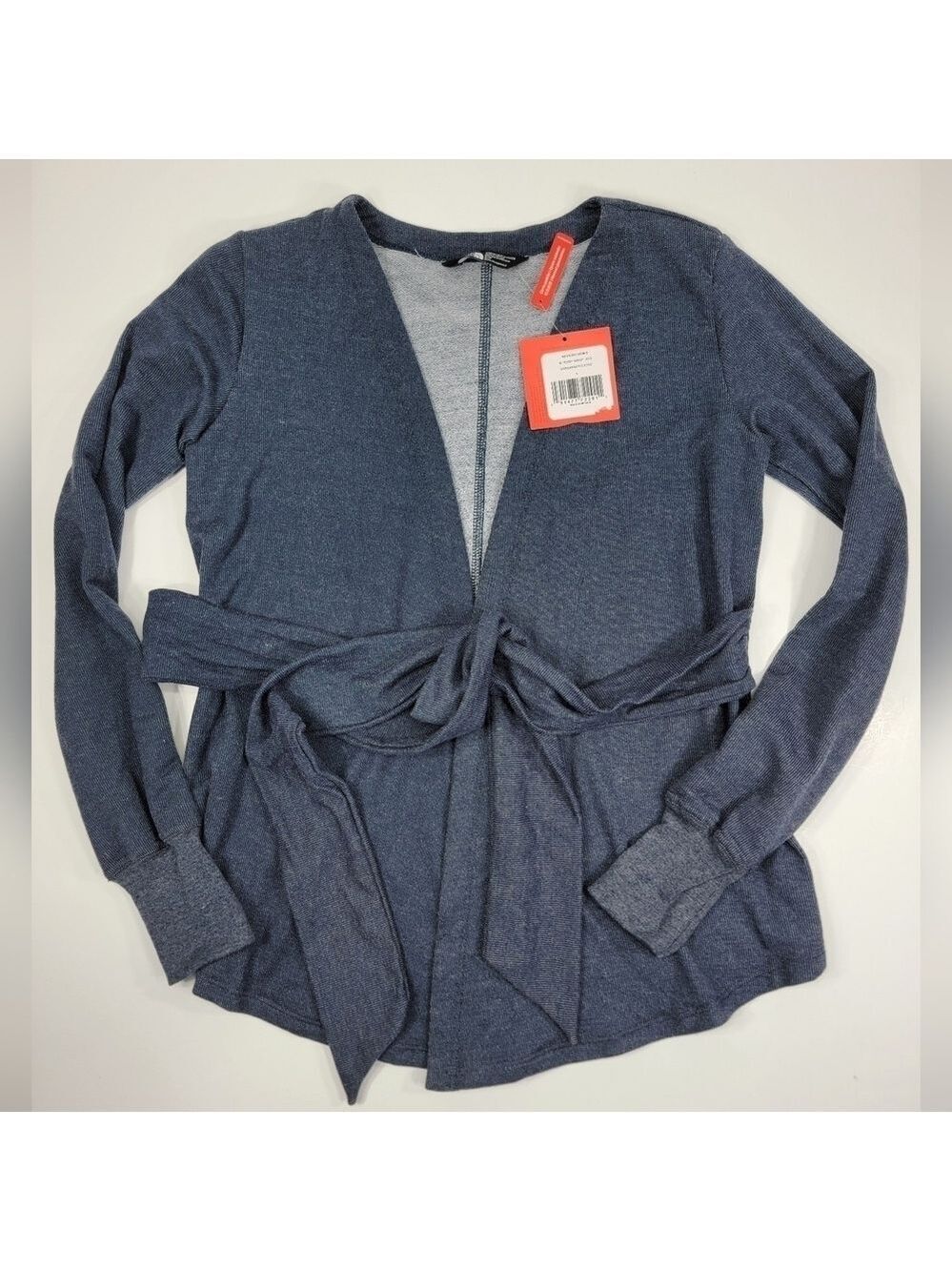 NWT The North Face Women's Terry Wrap Cardigan Sweater Navy Blue Small NEW